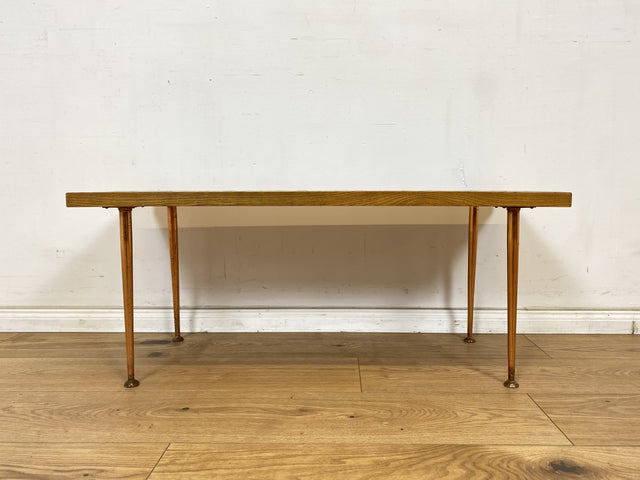 WMK # Kultige & gut erhaltene Mid-Century Blumenbank aus 1965 auf Metallfüßen mit pflegeleichten & kunstvollen Fliesen # Blumentisch Couchtisch Beistelltisch Nierentisch Fliesentisch Vintage DDR 60er