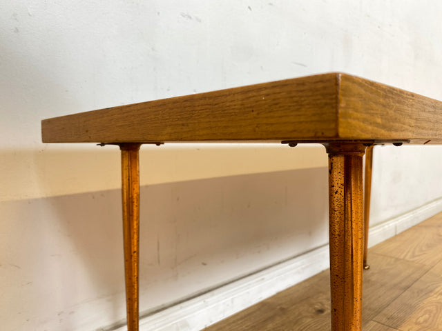 WMK # Kultige & gut erhaltene Mid-Century Blumenbank aus 1965 auf Metallfüßen mit pflegeleichten & kunstvollen Fliesen # Blumentisch Couchtisch Beistelltisch Nierentisch Fliesentisch Vintage DDR 60er