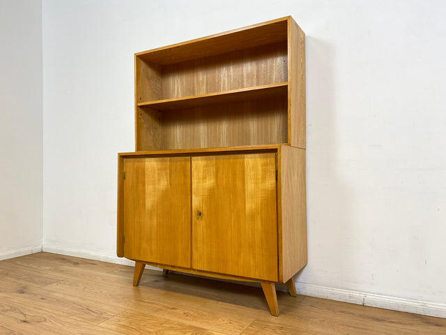 WMK I Stilvoller und sehr gut erhaltener heller Mid-Century Bücherschrank von Musterring mit verstellbaren Regalböden I Bücherregal Regal Kommode Sideboard Highboard Vintage 60er Berlin Kassel Bremen