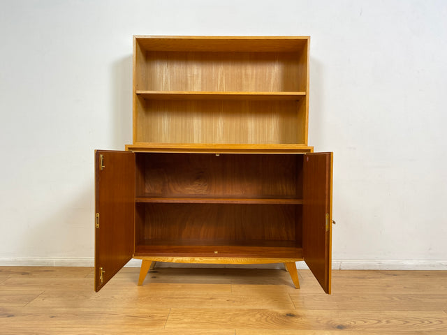 WMK I Stilvoller und sehr gut erhaltener heller Mid-Century Bücherschrank von Musterring mit verstellbaren Regalböden I Bücherregal Regal Kommode Sideboard Highboard Vintage 60er Berlin Kassel Bremen