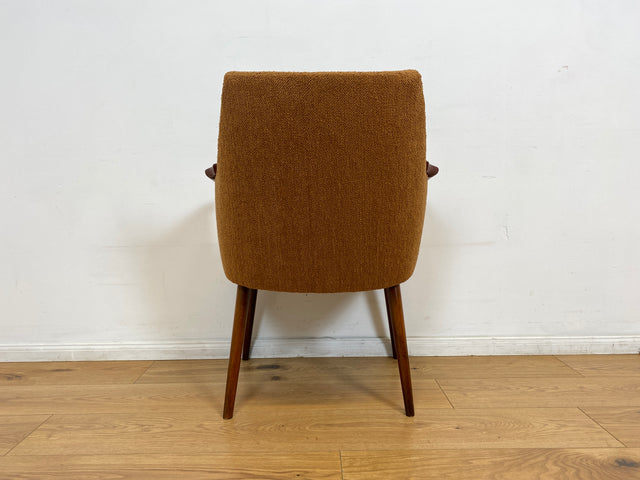 WMK I Kultiger und sehr gut erhaltener Mid-Century Cocktailsessel mit Kunstleder Armlehnen & braunem Originalbezug I Sessel Stuhl Armlehnstuhl Lesesessel Retro Vintage 60er DDR Berlin Hamburg Leipzig