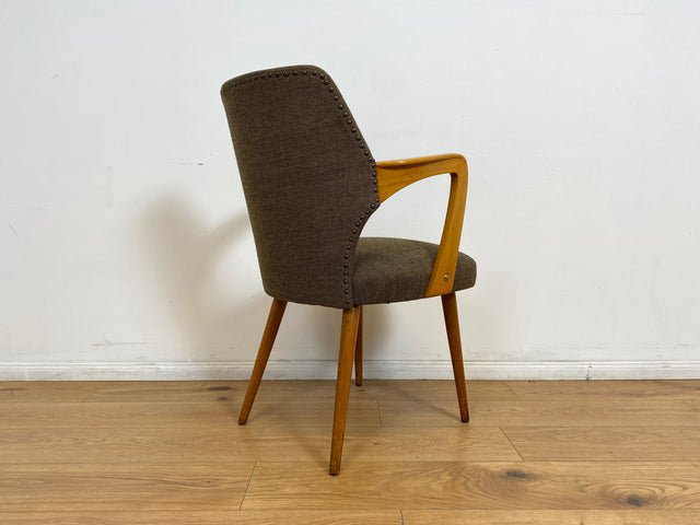 WMK # Besonders schöner & sehr gut erhaltener Mid-Century Cocktailsessel mit hellem Holzrahmen & tollem Originalbezug # Sessel Armlehnstuhl Armchair Stuhl Schreibtischstuhl Vintage Space Age 50er 60er