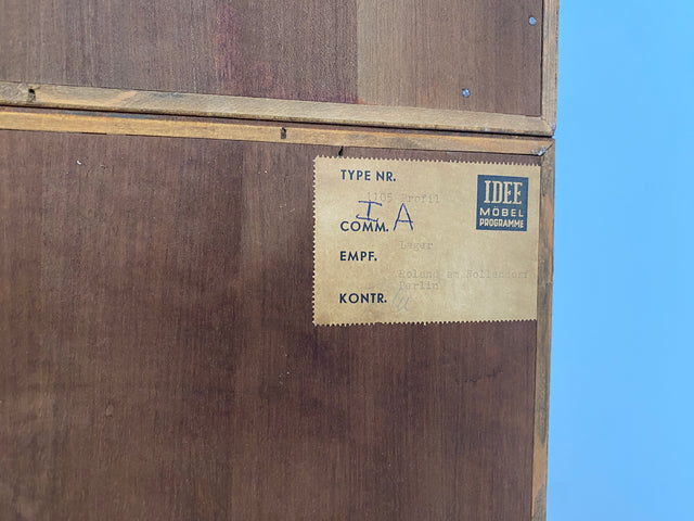 WMK # Hochwertiges und sehr gut erhaltenes modulares Mid-Century Highboard, aus vollem Holz in Teak # Schrank Bücherschrank Regalwand Schrankwand Barschrank Regal Kommode Sideboard Teakholz Vintage