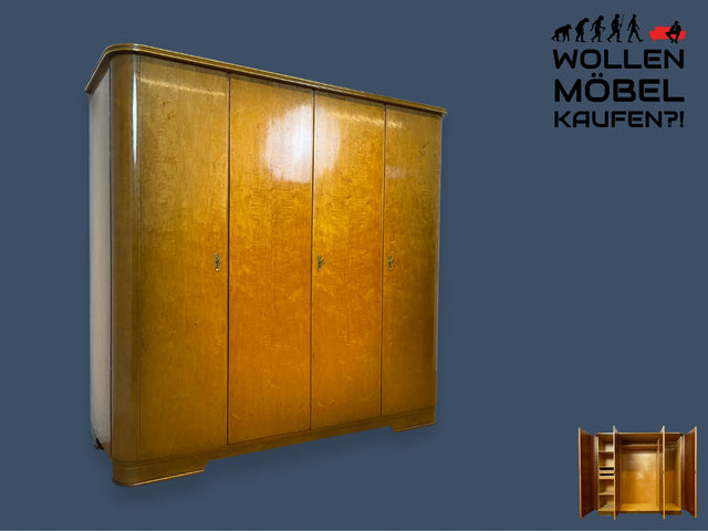 WMK I Versand möglich I Formschöner und perfekt aufgeteilter Mid-Century Kleiderschrank mit Schubladen I Schrank Schlafzimmerschrank Wäscheschrank Rockabilly Vintage 50er 60er I Berlin Cuxhaven Bayern