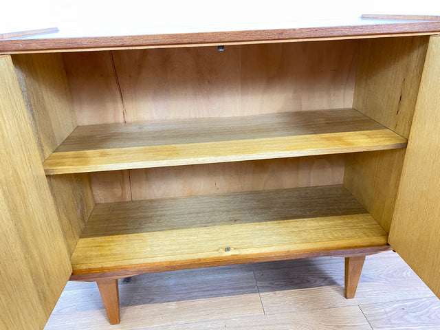 WMK I Stilvolle Mid-Century Kommode in Eiche aus 1967, bauähnlich mit 602 von Franz Ehrlich für VEB Hellerau I Sideboard Wäschekommode TV Lowboard Schrank Schuhschrank Vintage DDR Berlin München Bonn