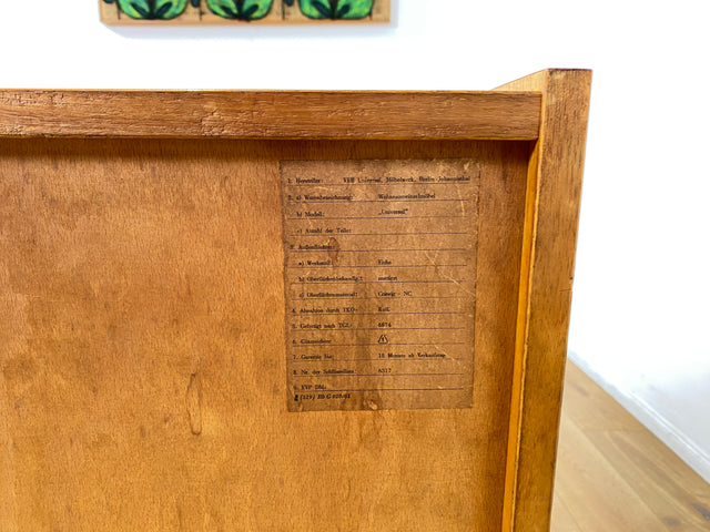 WMK I Stilvolle Mid-Century Kommode in Eiche aus 1967, bauähnlich mit 602 von Franz Ehrlich für VEB Hellerau I Sideboard Wäschekommode TV Lowboard Schrank Schuhschrank Vintage DDR Berlin München Bonn