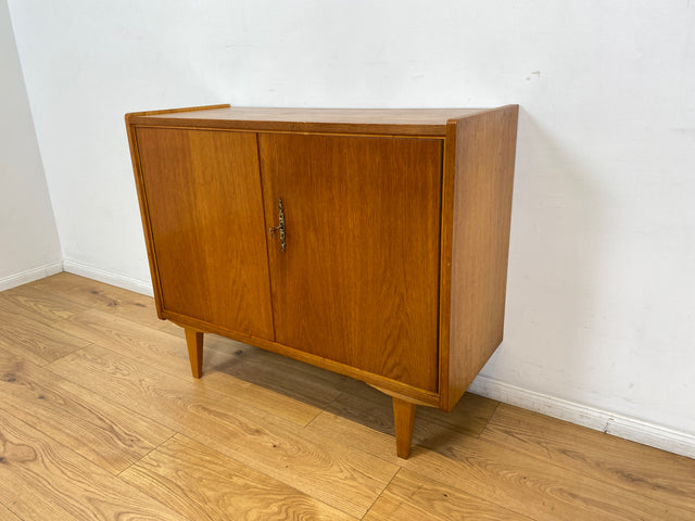 WMK I Stilvolle Mid-Century Kommode in Eiche aus 1967, bauähnlich mit 602 von Franz Ehrlich für VEB Hellerau I Sideboard Wäschekommode TV Lowboard Schrank Schuhschrank Vintage DDR Berlin München Bonn