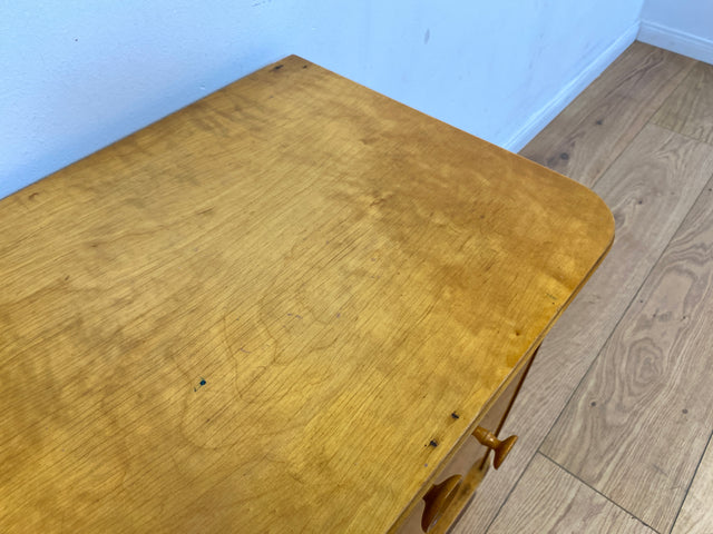 WMK I Hübscher Mid-Century Nachttisch aus vollem Holz mit Schublade und Holzgriffen I Nachtschank Nachtschränkchen Nachtkommode Kommode Night Stand Art Deco Vintage 50er 60er Berlin Göttingen Erfurt