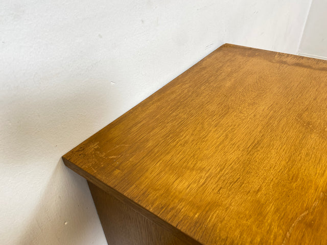 WMK 1/2 Schöner Mid-Century Nachttisch aus vollem Holz mit Schublade und Messinggriffen I Nachtschank Nachtschränkchen Nachtkommode Kommode Night Stand Art Deco Vintage 50er 60er Berlin Bochum Halle