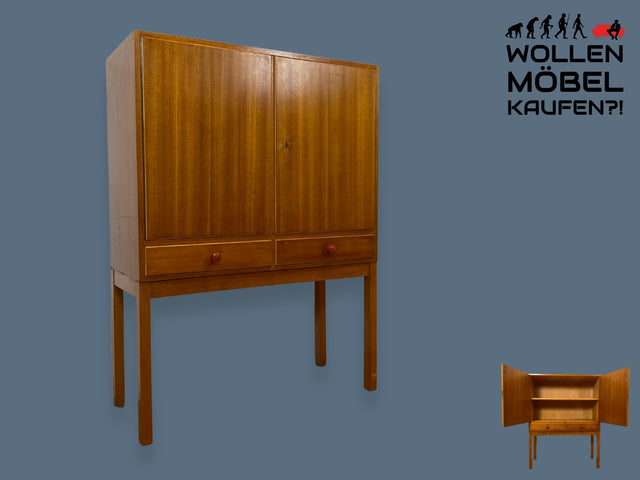 WMK I Schöner & geräumiger Mid-Century Schrank mit Schubladen und formschönen Holzgriffen I Highboard Kommode Wäscheschrank Wäschekommode Fernsehschrank Vintage 60er 70er Retro Berlin Wolfsburg NRW