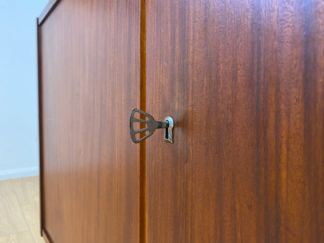 WMK I Schöner Mid-Century Schreibschrank, Vollholz I Sekretär Schreibkommode Schreibtisch Desk Bücherschrank Bücherregal Schrankwand Regalwand Kommode Vintage 50er 60er I Berlin Leipzig Hannover