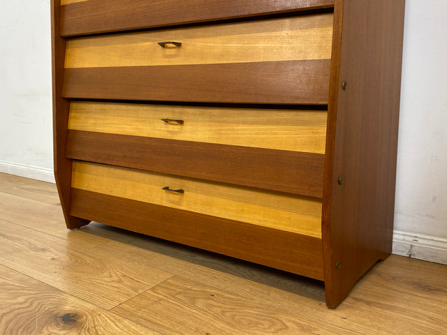 WMK I Schöner und gut erhaltener Mid-Century Schuhschrank mit 4 aufklappbaren Fächern und Messinggriffen I Schuhregal Schuhkommode Flurschrank Flurkommode Kommode Retro Vintage 60er 70er Berlin Bremen