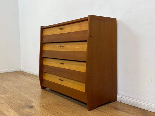 WMK I Schöner und gut erhaltener Mid-Century Schuhschrank mit 4 aufklappbaren Fächern und Messinggriffen I Schuhregal Schuhkommode Flurschrank Flurkommode Kommode Retro Vintage 60er 70er Berlin Bremen