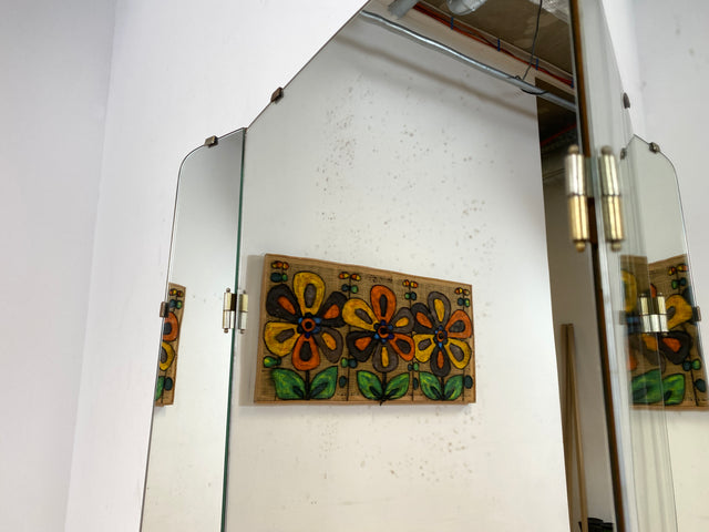 WMK I Stilvolle Mid-Century Spiegelkommode I Vollholz I mit Schubladen & Klappspiegel I Frisierkommode Schminkkommode Wäschekommode Kommode Sideboard Spiegel Ganzkörperspiegel Vintage Berlin Hof Köln