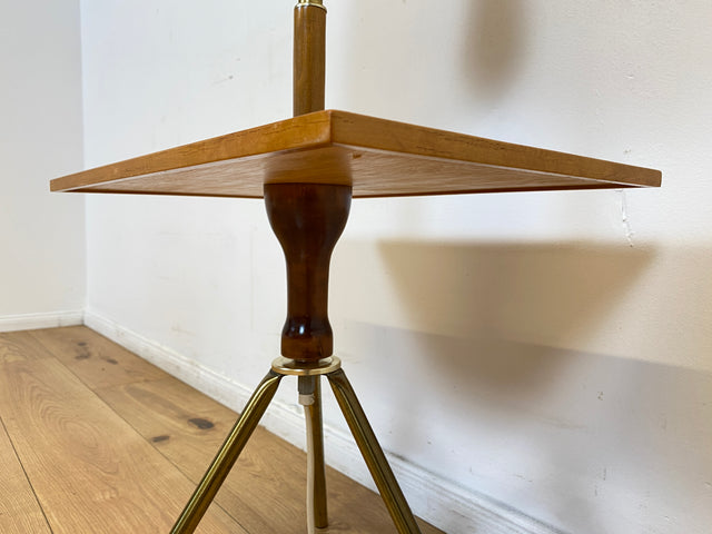WMK # Perfekte Mid-Century Stehlampe für deine Leseecke I Seltene & gut erhaltene 60er Jahre Leselampe mit Ablage und Messinggestell # Lampe Leuchte Licht Stehleuchte Lamp Beistelltisch Vintage Retro