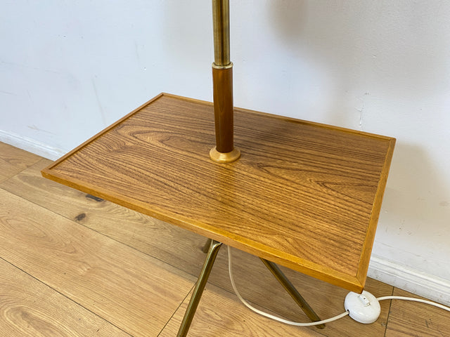 WMK # Perfekte Mid-Century Stehlampe für deine Leseecke I Seltene & gut erhaltene 60er Jahre Leselampe mit Ablage und Messinggestell # Lampe Leuchte Licht Stehleuchte Lamp Beistelltisch Vintage Retro