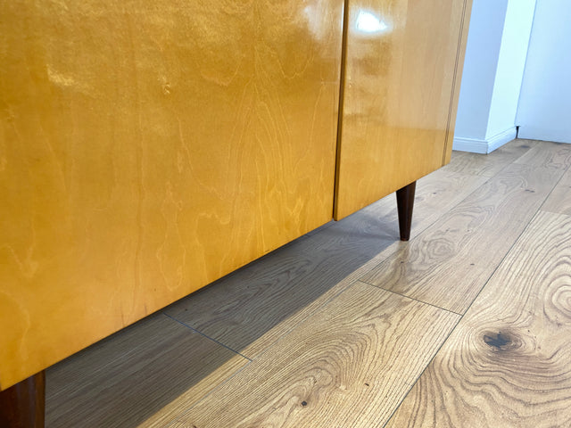WMK Formschöner und sehr gut erhaltener Mid-Century Wäscheschrank Modell Dominia von VEB Heidenau mit Schubladen # Schrank Highboard Kommode Wäschekommode Schuhschrank 50er 60er Rockabilly Vintage DDR