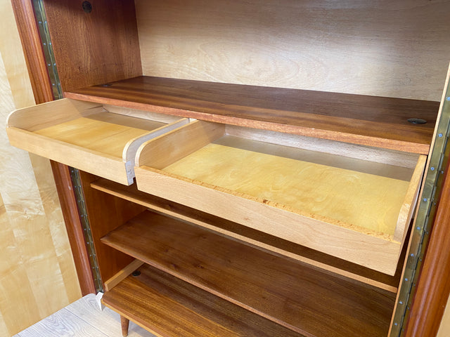 WMK # Formschöner und gut erhaltener Mid-Century Wäscheschrank Modell Dominia von VEB Heidenau mit Schubladen # Schrank Highboard Kommode Wäschekommode Schuhschrank 50er 60er Rockabilly Vintage DDR