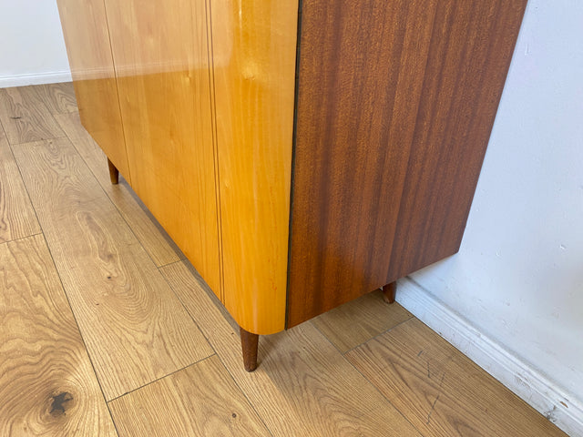 WMK # Formschöner und gut erhaltener Mid-Century Wäscheschrank Modell Dominia von VEB Heidenau mit Schubladen # Schrank Highboard Kommode Wäschekommode Schuhschrank 50er 60er Rockabilly Vintage DDR