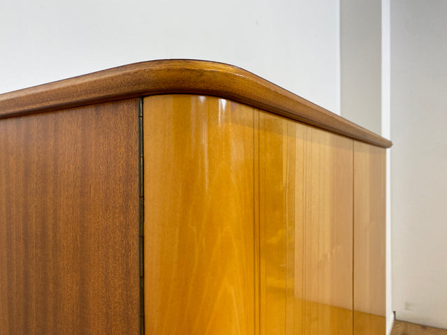 WMK # Formschöner und gut erhaltener Mid-Century Wäscheschrank Modell Dominia von VEB Heidenau mit Schubladen # Schrank Highboard Kommode Wäschekommode Schuhschrank 50er 60er Rockabilly Vintage DDR