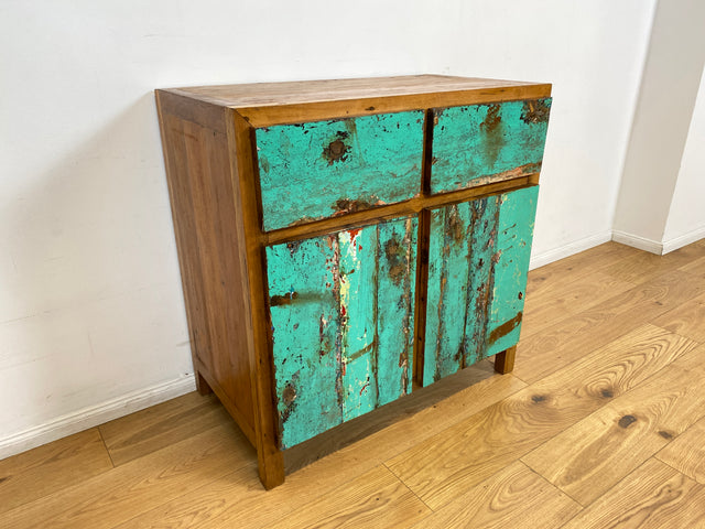 Boatwood by WMK I Besonders schöne & nachhaltige Kommode aus altem Bootsholz, ein handgefertigtes Unikat aus massivem Teakholz I Schrank Sideboard Anrichte Wäschekommode Küchenschrank Dresser Cabinet