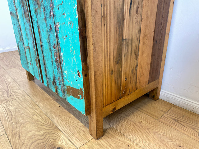 Boatwood by WMK I Besonders schöne & nachhaltige Kommode aus altem Bootsholz, ein handgefertigtes Unikat aus massivem Teakholz I Schrank Sideboard Anrichte Wäschekommode Küchenschrank Dresser Cabinet