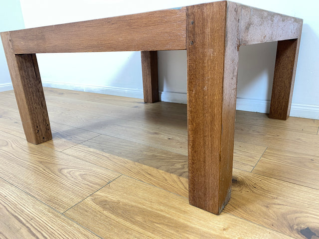 Boatwood by WMK # Besonderer Couchtisch (80x80cm) aus altem Bootsholz, ein handgefertigtes Unikat aus massivem Teakholz in Originalfarben der Boote # Sofatisch Wohnzimmertisch Coffee Table Bootsmöbel