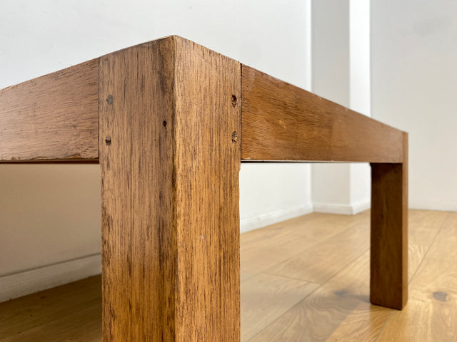 Boatwood by WMK # Besonderer Couchtisch (80x80cm) aus altem Bootsholz, ein handgefertigtes Unikat aus massivem Teakholz in Originalfarben der Boote # Sofatisch Wohnzimmertisch Coffee Table Bootsmöbel