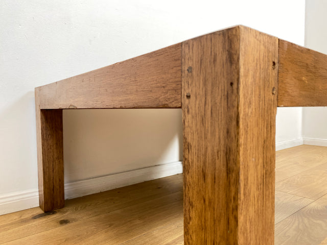 Boatwood by WMK # Besonderer Couchtisch (80x80cm) aus altem Bootsholz, ein handgefertigtes Unikat aus massivem Teakholz in Originalfarben der Boote # Sofatisch Wohnzimmertisch Coffee Table Bootsmöbel