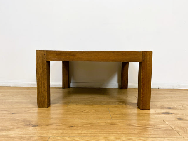 Boatwood by WMK # Besonderer Couchtisch (80x80cm) aus altem Bootsholz, ein handgefertigtes Unikat aus massivem Teakholz in Originalfarben der Boote # Sofatisch Wohnzimmertisch Coffee Table Bootsmöbel