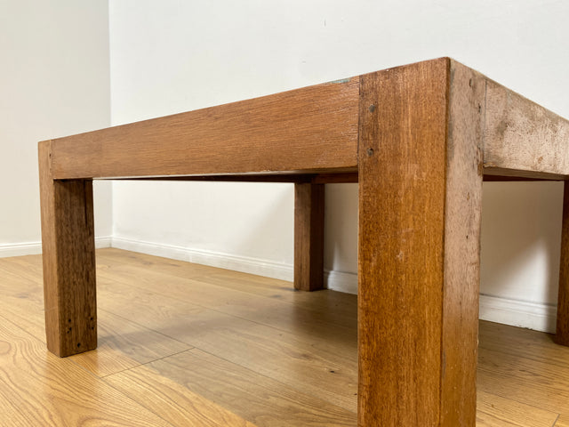 Boatwood by WMK # Besonderer Couchtisch (80x80cm) aus altem Bootsholz, ein handgefertigtes Unikat aus massivem Teakholz in Originalfarben der Boote # Sofatisch Wohnzimmertisch Coffee Table Bootsmöbel