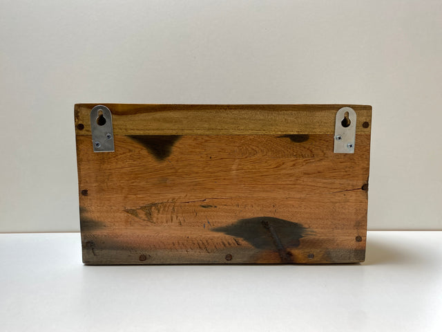 Boatwood by WMK # Nachhaltiger Schlüsselwandkasten in Blau mit 4 Haken, ein aus altem Bootsholz handgefertigtes Unikat aus massivem Teakholz # Schlüsselbrett Schlüsselkasten Hakenleiste Handtuchhalter