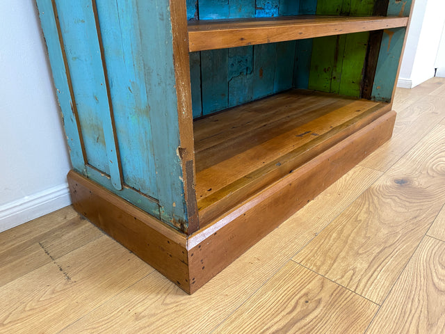 Boatwood by WMK # Wunderschönes Regal mit Schubladen, ein aus altem Bootsholz & alten Lamellen Türen handgefertigtes Unikat # Bücherregal Bücherschrank Highboard Holzregal Küchenregal Treibholz Teak
