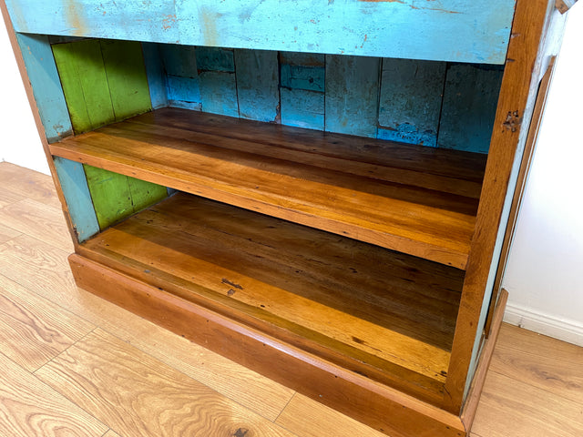 Boatwood by WMK # Wunderschönes Regal mit Schubladen, ein aus altem Bootsholz & alten Lamellen Türen handgefertigtes Unikat # Bücherregal Bücherschrank Highboard Holzregal Küchenregal Treibholz Teak