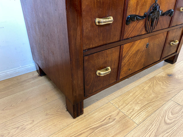 WMK I Nordische antike Kommode aus vollem Holz mit Schubladen & Originalgriffen I Schrank Anrichte Schubladenkommode Wäschekommode Sideboard Wickelkommode Jugendstil Art Deco Vintage Berlin Hof Trier
