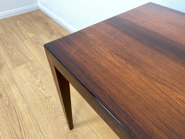 WMK # Stilvoller und sehr gut erhaltener kleiner skandinavischer 60er Jahre Couchtisch aus edlem Palisander # Wohnzimmertisch Beistelltisch Coffee Table Rosewood Danish Design Vintage Mid-Century 70er