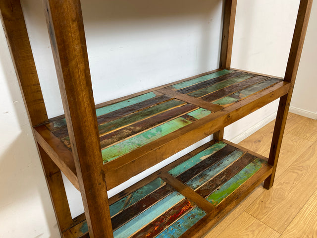 Boatwood by WMK # Schönes & sehr robustes Regal aus altem Bootsholz, ein handgefertigtes Unikat aus massivem Teakholz # Holzregal Bücherregal Küchenregal Bootsmöbel Upcycling Teak Industrial Treibholz