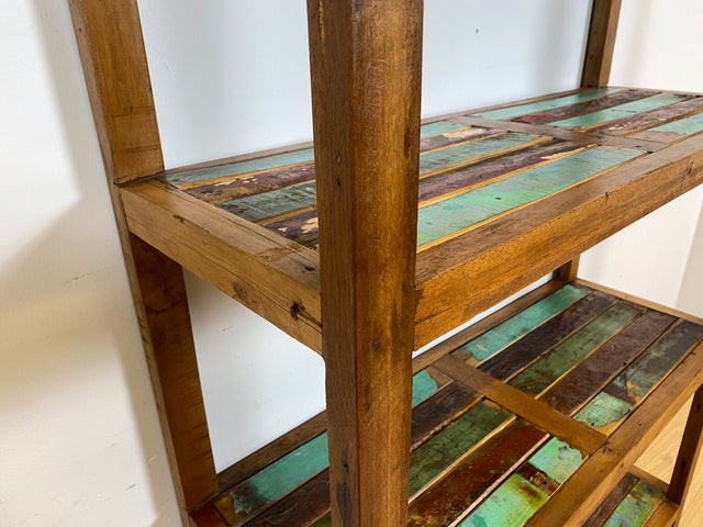 Boatwood by WMK # Schönes & sehr robustes Regal aus altem Bootsholz, ein handgefertigtes Unikat aus massivem Teakholz # Holzregal Bücherregal Küchenregal Bootsmöbel Upcycling Teak Industrial Treibholz