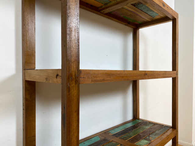 Boatwood by WMK # Schönes & sehr robustes Regal aus altem Bootsholz, ein handgefertigtes Unikat aus massivem Teakholz # Holzregal Bücherregal Küchenregal Bootsmöbel Upcycling Teak Industrial Treibholz