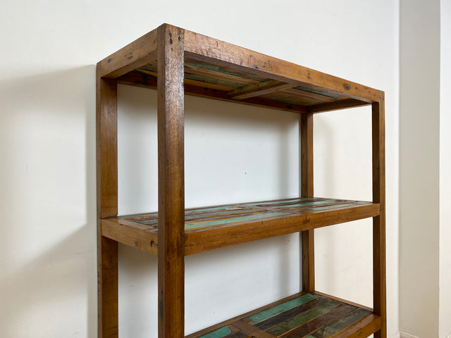 Boatwood by WMK # Schönes & sehr robustes Regal aus altem Bootsholz, ein handgefertigtes Unikat aus massivem Teakholz # Holzregal Bücherregal Küchenregal Bootsmöbel Upcycling Teak Industrial Treibholz