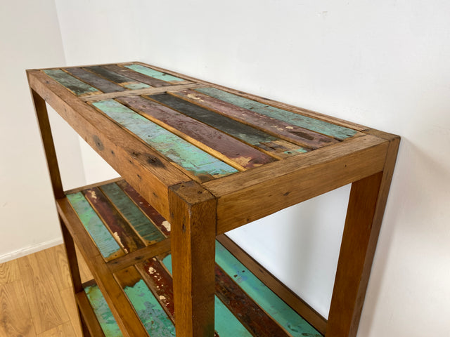 Boatwood by WMK # Schönes & sehr robustes Regal aus altem Bootsholz, ein handgefertigtes Unikat aus massivem Teakholz # Holzregal Bücherregal Küchenregal Bootsmöbel Upcycling Teak Industrial Treibholz