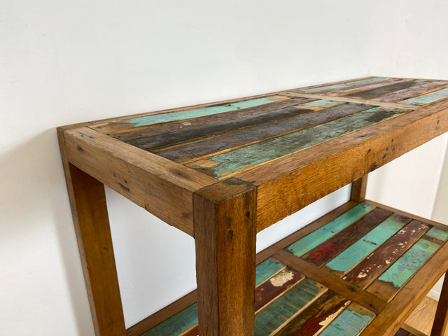 Boatwood by WMK # Schönes & sehr robustes Regal aus altem Bootsholz, ein handgefertigtes Unikat aus massivem Teakholz # Holzregal Bücherregal Küchenregal Bootsmöbel Upcycling Teak Industrial Treibholz