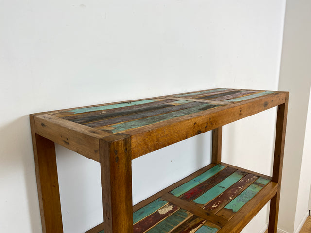 Boatwood by WMK # Schönes & sehr robustes Regal aus altem Bootsholz, ein handgefertigtes Unikat aus massivem Teakholz # Holzregal Bücherregal Küchenregal Bootsmöbel Upcycling Teak Industrial Treibholz