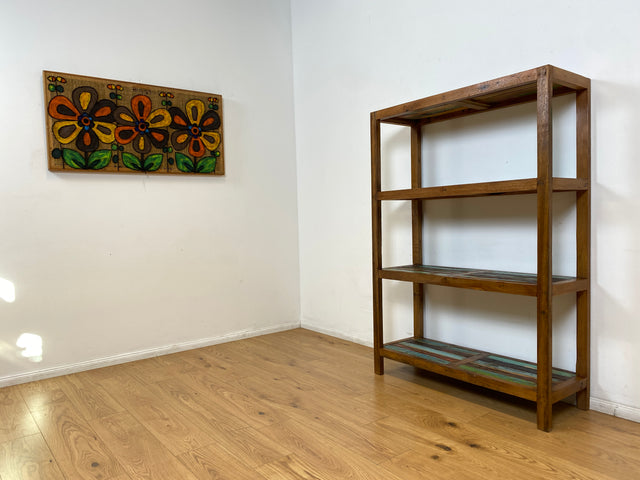 Boatwood by WMK # Schönes & sehr robustes Regal aus altem Bootsholz, ein handgefertigtes Unikat aus massivem Teakholz # Holzregal Bücherregal Küchenregal Bootsmöbel Upcycling Teak Industrial Treibholz