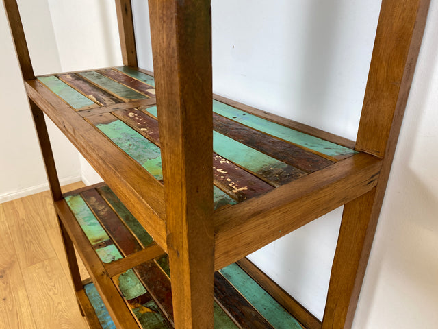 Boatwood by WMK # Schönes & sehr robustes Regal aus altem Bootsholz, ein handgefertigtes Unikat aus massivem Teakholz # Holzregal Bücherregal Küchenregal Bootsmöbel Upcycling Teak Industrial Treibholz