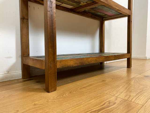 Boatwood by WMK # Schönes & sehr robustes Regal aus altem Bootsholz, ein handgefertigtes Unikat aus massivem Teakholz # Holzregal Bücherregal Küchenregal Bootsmöbel Upcycling Teak Industrial Treibholz
