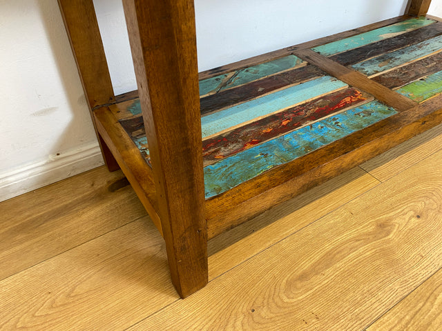 Boatwood by WMK # Schönes & sehr robustes Regal aus altem Bootsholz, ein handgefertigtes Unikat aus massivem Teakholz # Holzregal Bücherregal Küchenregal Bootsmöbel Upcycling Teak Industrial Treibholz