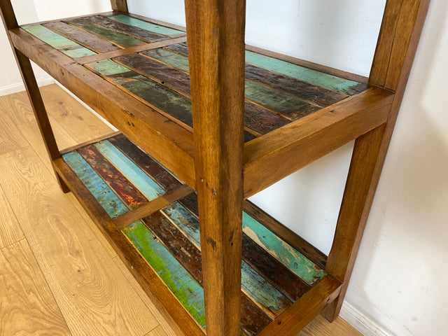 Boatwood by WMK # Schönes & sehr robustes Regal aus altem Bootsholz, ein handgefertigtes Unikat aus massivem Teakholz # Holzregal Bücherregal Küchenregal Bootsmöbel Upcycling Teak Industrial Treibholz