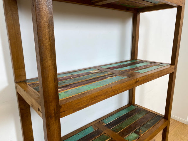 Boatwood by WMK # Schönes & sehr robustes Regal aus altem Bootsholz, ein handgefertigtes Unikat aus massivem Teakholz # Holzregal Bücherregal Küchenregal Bootsmöbel Upcycling Teak Industrial Treibholz