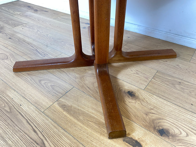 WMK # Hochwertiger & sehr gut erhaltener ausziehbarer skandinavischer Mid-Century Designertisch by Preben Schou Andersen in massivem Teakholz # runder Tisch Esstisch Dining Table Danish Design Vintage
